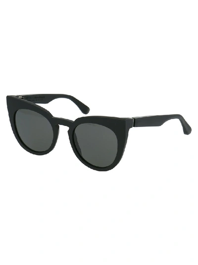 Shop Mykita X Maison Margiela Cat Eye Frame Sunglasses In Black