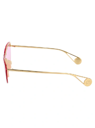 Shop Gucci Eyewear Cat Eye Mask Sunglasses In Gold