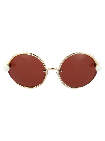 Shop Marni Eyewear Round Frame Sunglasses In Metallic