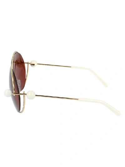 Shop Marni Eyewear Round Frame Sunglasses In Metallic