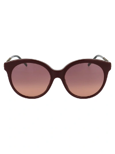Shop Gucci Eyewear Round Frame Sunglasses In Red