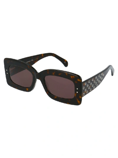 Shop Alaïa Square Frame Sunglasses In Brown