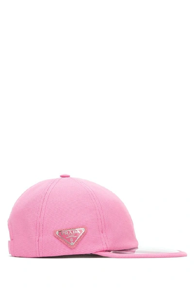 Shop Prada Transparent Visor Logo Baseball Cap In Pink