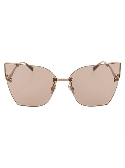 Shop Max Mara Cat Eye Frame Sunglasses In Metallic