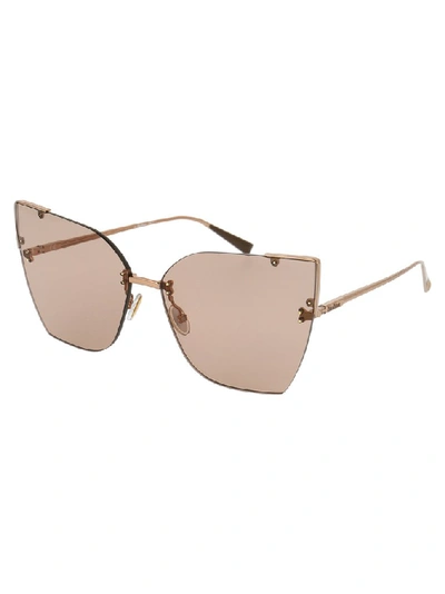 Shop Max Mara Cat Eye Frame Sunglasses In Metallic