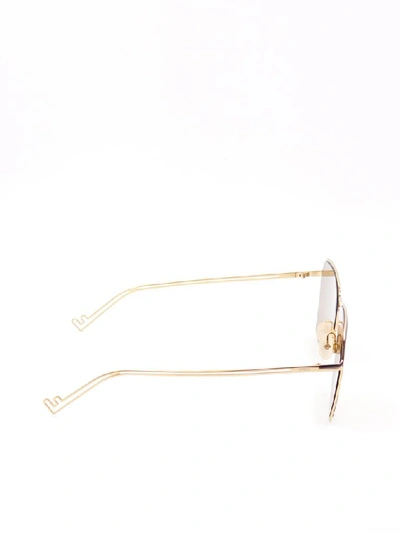 Shop Fendi Eyewear Ff Monogram Lens Sunglasses In Gold