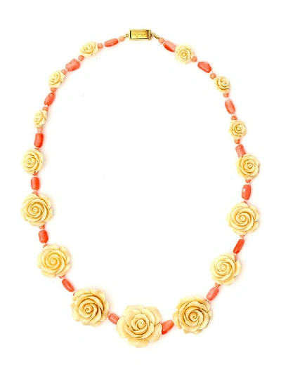 Shop Prada Rose Necklace In Multi
