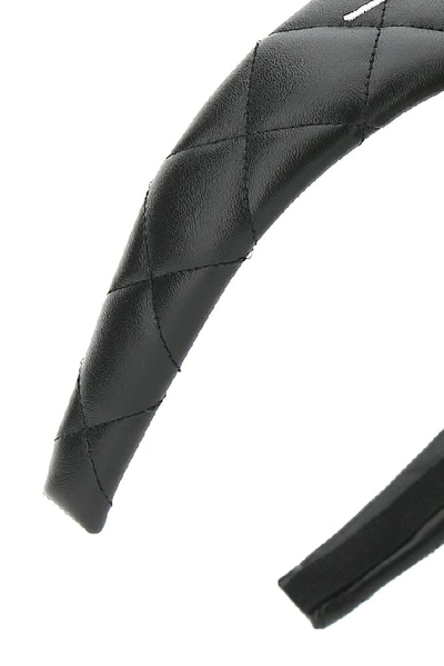 Shop Versace Quilted Signature Logo Headband In Black