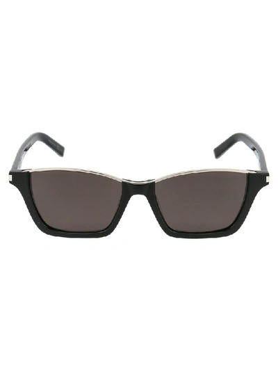 Shop Saint Laurent Eyewear Rectangular Sunglasses In Black