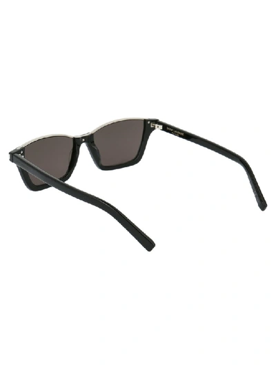 Shop Saint Laurent Eyewear Rectangular Sunglasses In Black