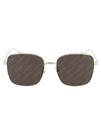 Shop Balenciaga Eyewear Square Frame Sunglasses In Metallic
