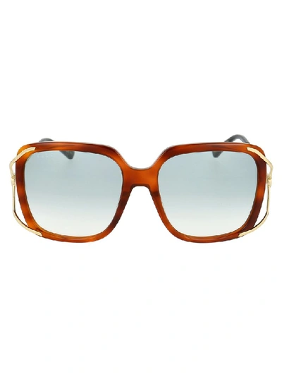 Shop Gucci Eyewear Square Frame Sunglasses In Brown