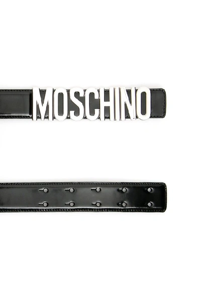 Shop Moschino Logo Belt In Black