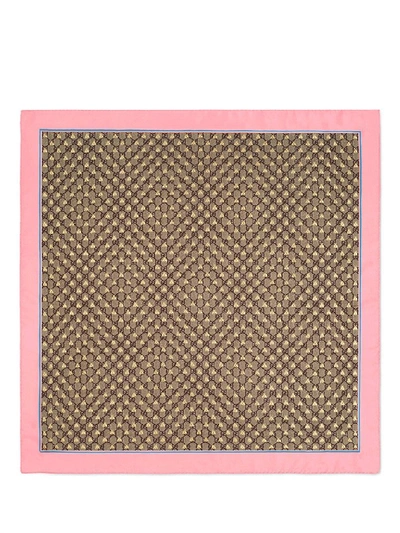 Shop Gucci Gg Bees Print Scarf In Beige