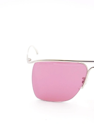 Shop Balenciaga Eyewear Square Shaped Sunglasses In Silver
