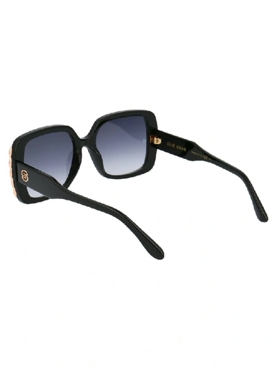 Shop Elie Saab Oversized Square Frame Sunglasses In Black