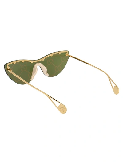 Shop Gucci Eyewear Cat Eye Mask Sunglasses In Metallic