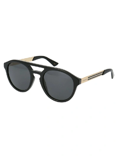 Shop Gucci Eyewear Round Frame Sunglasses In Black