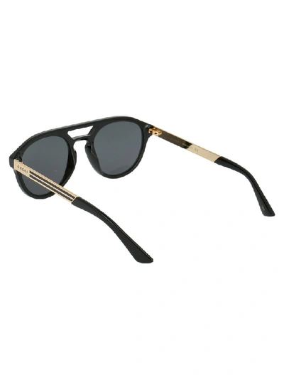 Shop Gucci Eyewear Round Frame Sunglasses In Black