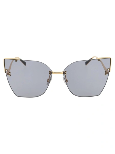 Shop Max Mara Cat Eye Frame Sunglasses In Metallic
