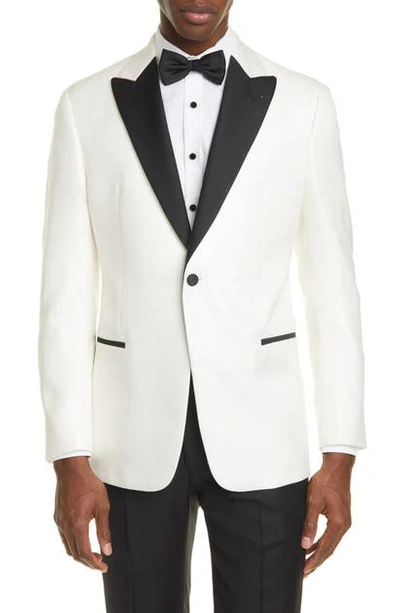 Shop Emporio Armani Trim Fit Dinner Jacket In White