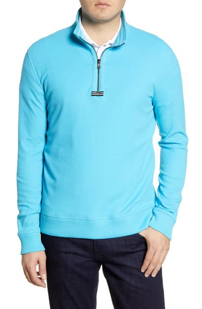 Shop Robert Graham Draft Quarter Zip Sweater In Light Blue
