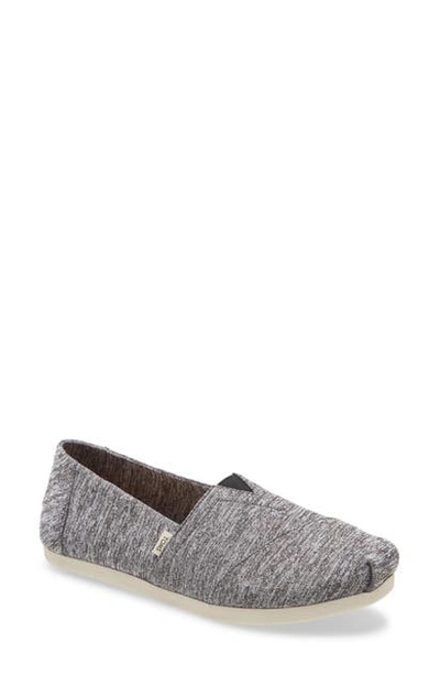 Shop Toms Alpargata Slip-on In Black/ White Fabric