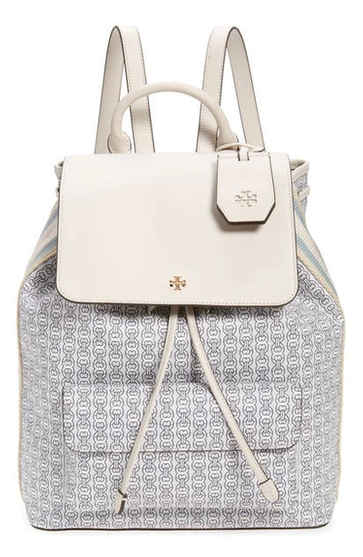 Shop Tory Burch Gemini Link Canvas Backpack In New Ivory Gemini Link