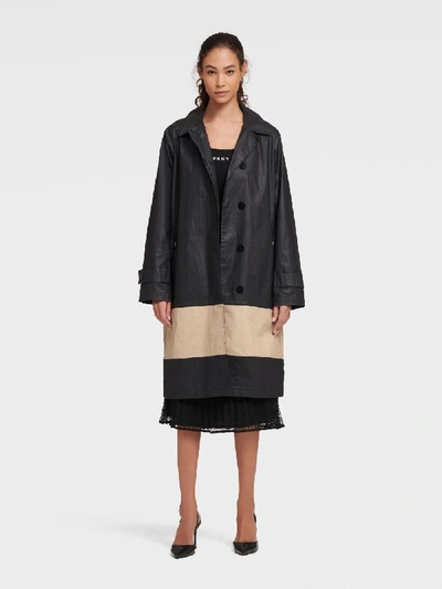 Shop Donna Karan Dkny Women's Colorblock Trench - In Black Combo