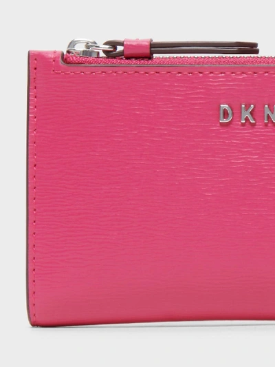 Shop Donna Karan Dkny Women's Small Textured Bifold Wallet - In Electric Pink
