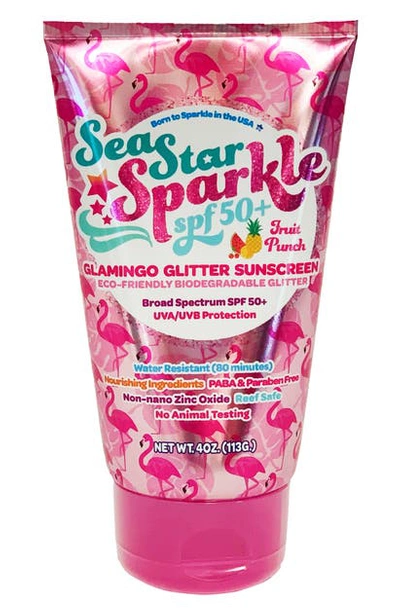 Shop Sunshine & Glitter Sea Star Sparkle Glamingo Glitter Sunscreen Spf 50 In Pink Glitter