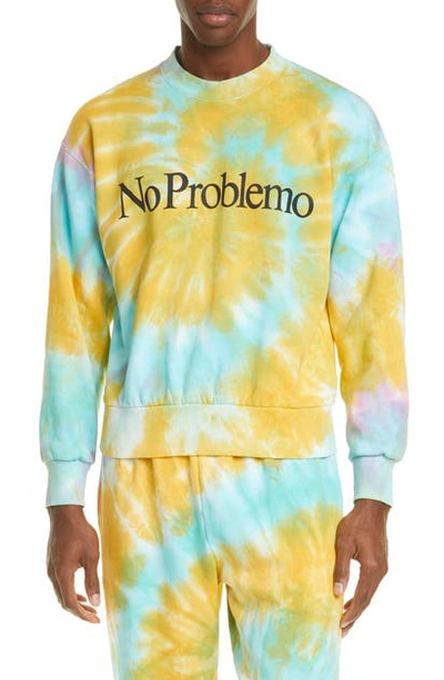 Shop Aries No Problemo Tie Dye Sweatshirt In Multi