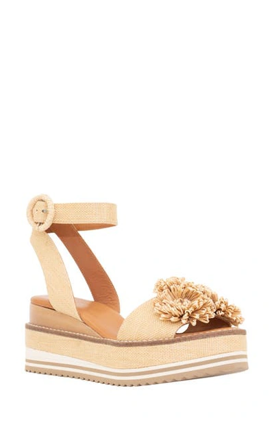 Shop Andre Assous Carlee Platform Wedge Sandal In Beige Fabric