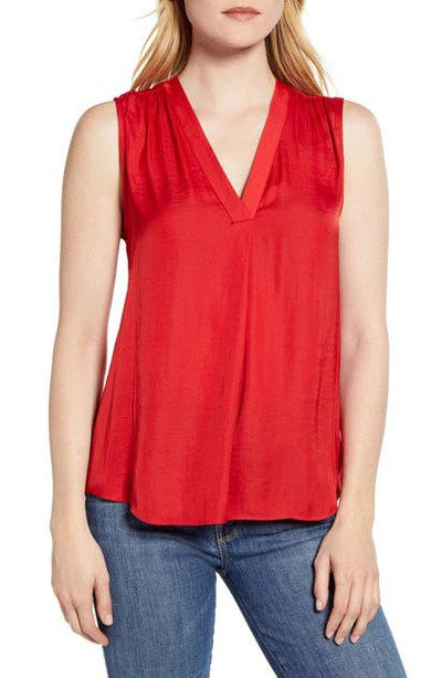 Shop Vince Camuto Rumpled Satin Blouse In Rhubarb