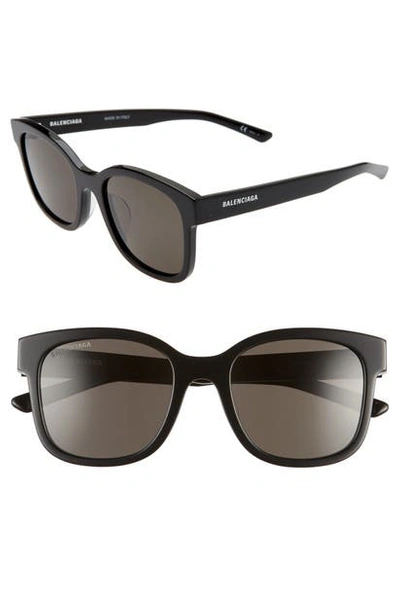 Shop Balenciaga 52mm Polarized Square Sunglasses In Black/ Grey