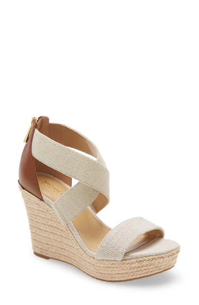 Shop Michael Michael Kors Prue Platform Wedge Sandal In Hemp