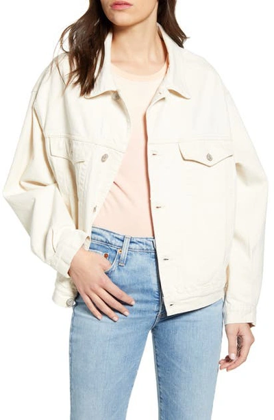 Shop Agolde Charli Oversize Jacket In Paper