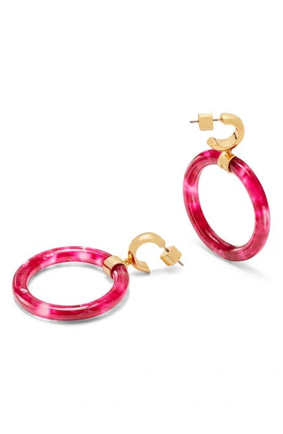 Shop Kate Spade Botanical Garden Hoop Earrings In Pink