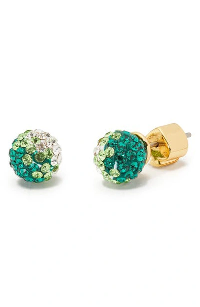 Shop Kate Spade Brilliant Statements Mini Stud Earrings In Green Multi