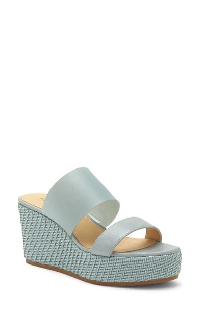 Shop Lucky Brand Brindia Platform Wedge Sandal In Lead Leather