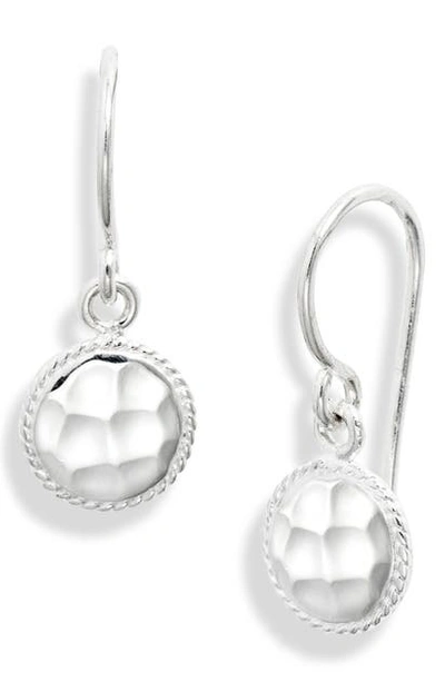 Shop Anna Beck Small Hammered Drop Earrings In Silver