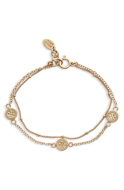 Shop Anna Beck Anna Back Double Chain Station Bracelet In Gold
