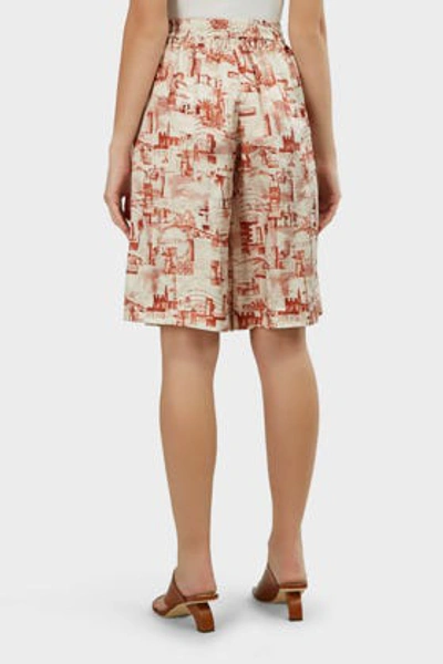 Shop Joseph David Printed Wide-leg Satin Shorts