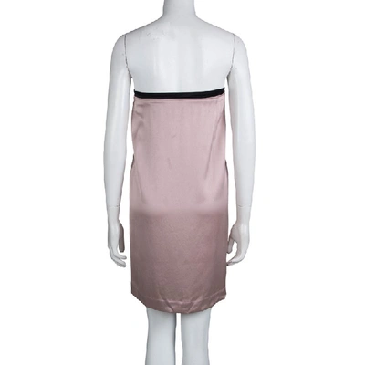 Pre-owned Stella Mccartney Pale Pink Silk Pleated Strapless Dress S