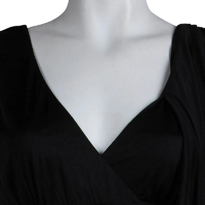 Pre-owned Kenzo Black Knit Draped Sleeveless Dress M