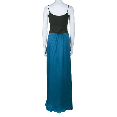 Pre-owned Alberta Ferretti Blue Silk Chiffon Maxi Skirt M