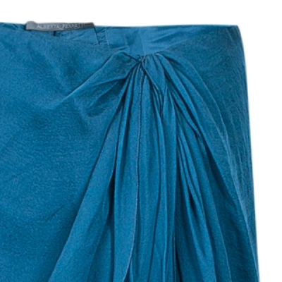 Pre-owned Alberta Ferretti Blue Silk Chiffon Maxi Skirt M