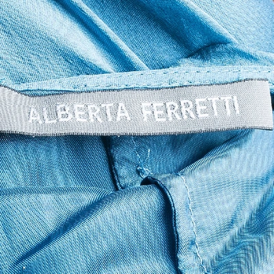 Pre-owned Alberta Ferretti Blue Silk Chiffon Maxi Skirt M