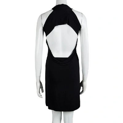 Pre-owned Gucci Black Knit Tie Detail Halter Dress Xs