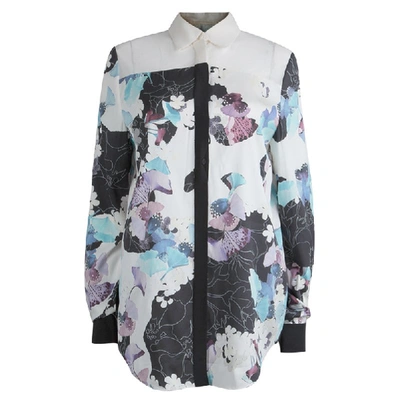 Pre-owned 3.1 Phillip Lim / フィリップ リム Floral Printed Silk Sheer Yoke Detail Shirt S In Multicolor